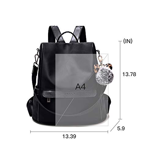 Sivim Women Backpack Purse Anti-Theft Waterproof Nylon Fashion Lightweight Travel Shoulder Bag(Black) Medium #TOP2