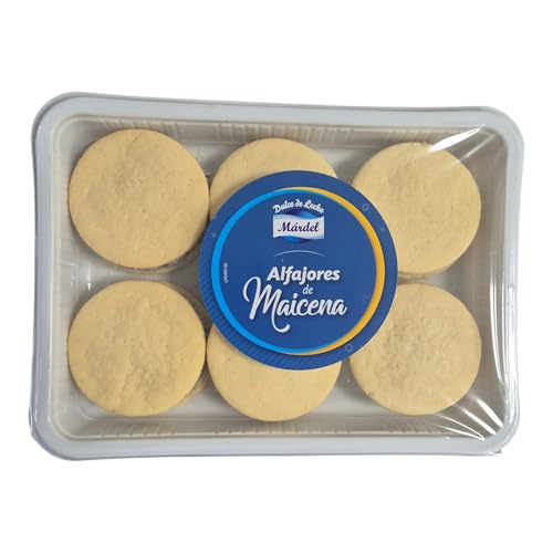 Mardel Alfajores de Maicena con Dulce de Leche Artesanal – Bandeja de 6 Unidades (480 g) | Alfajores Argentinos Tradicionales | Galleta Suave con Coco y Dulce de Leche