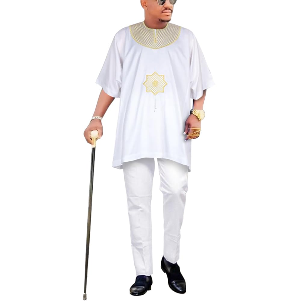 Ensemble baggy africain 2 pièces avec chemise et pantalon homme - 7