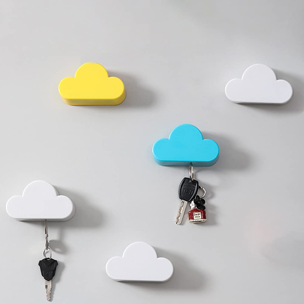 Magnetic Key Holder,Fashion Creative Cloud-Shaped Magnetic Key Chain Holder,No Drilling Strong Magnetic Key Rack,Home Wall Key Hanger,Anti-lost Key Holder,great for keeping your keys tidy (blue)