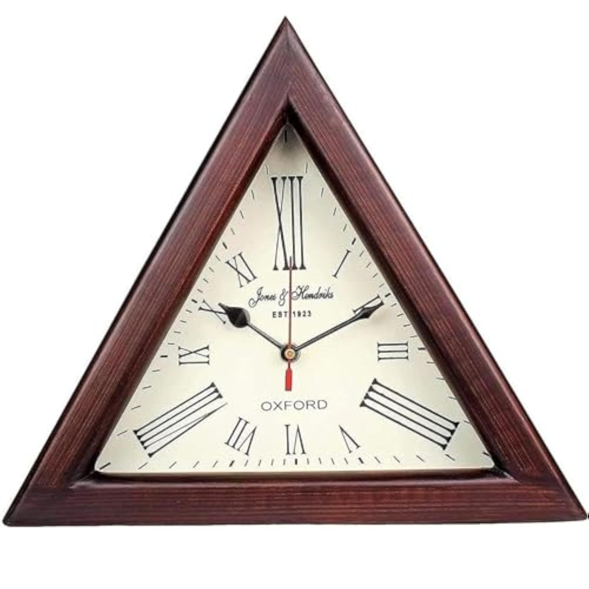 Wooden Triangle Wall Clock, Decorative Wall Mounted Clock