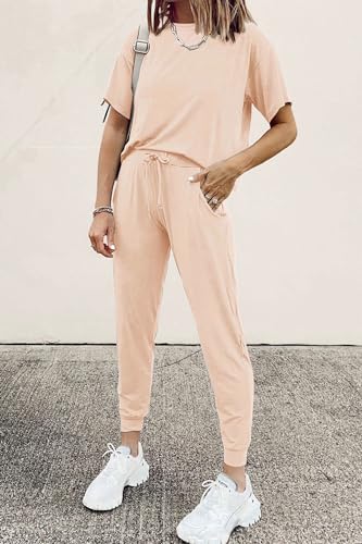 PRETTYGARDEN Women's Two Piece Sets 2025 Summer Spring Jogger Pants Travel Vacation Lounge Outfits Airplane Matching Clothes