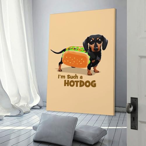 Impression sur toile teckel 60x90 cm pour déco chambre moderne - 3