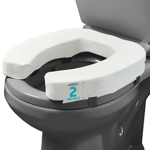 Lunderg Padded Toilet Seat Riser for Seniors - Adds...
