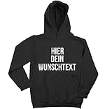 Ma2ca Kinder Kapuzenpullover mit Wunschtext / Selber gestalten mit dem Amazon T-Shirt Designer / Hoodie Druck / Shirt Designer Kinder Kapuzenpullover Hoodie-Black-m