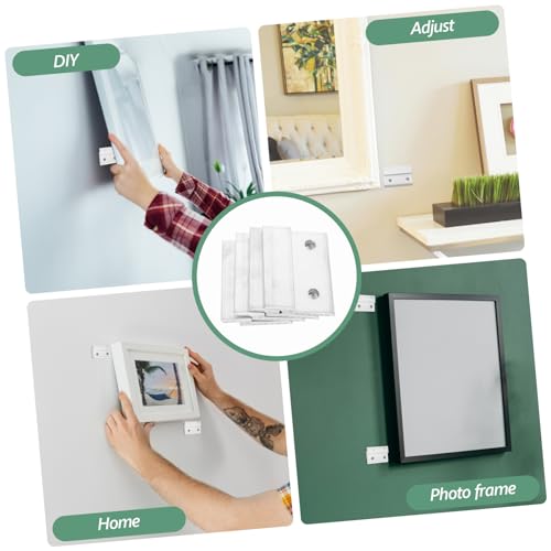 Image of HOMSFOU 4pcs Picture Frame Hangers Heavy-Duty Picture Hooks for Easy Installation Space Saving for Home Office Wall Decor Aesthetic Frame Hanging Hardware