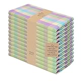 Urban Villa Cloth Napkins Set of 12 20x20 Inches 100% Cotton Napkins Cloth Washable Soft Durable Reusable Absorbent Table Dinner Napkins Cloth for Easter Decorations Restaurant Weddings-Easter Checks