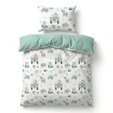 BABYSAFE Set Copripiumino Lettino 90x120 e Federa Cuscino 40x60 Coordinata, 100% Cotone Certificato Oeko-Tex - Copripiumino 90x120 Neonato per Culla, Lettino o Carrozzina Made in Europe