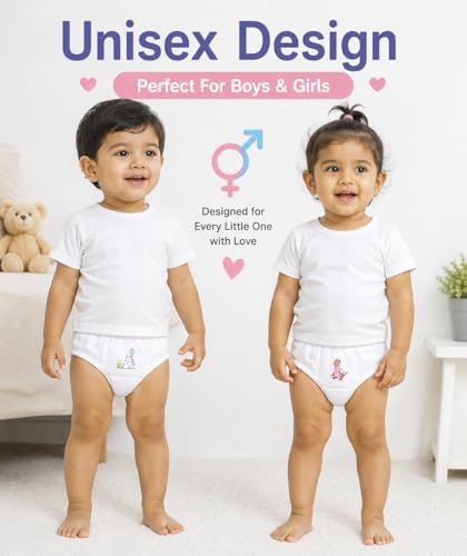 Image of White Colored Panty /Brief /Bloomer for Girls & Boys, Very Soft & Comfortable Cotton Fabric