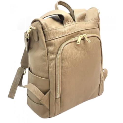 Sac à dos femme cuir véritable multi-poches fonctionnel et pratique