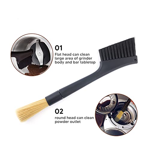 2 Pack Coffee Machine Cleaning Brush, Removable Dual Purpose Dusting Espresso Grinder Brush Accessories For Bean Grain Coffee Tool Barista #TOP1