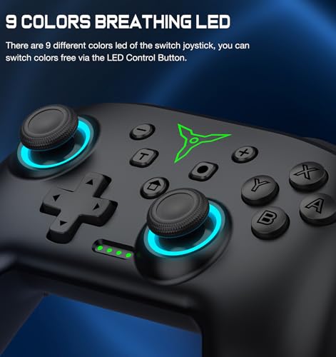 switch controller wireless switch controller compatible with switch controllerswitch 2switch liteoled wireless switch controllers work with iosandroidpc with rgb light programmable turbo amp wakeup