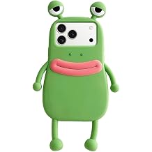 Cute Case for iPhone 17 Pro Max Unique Kawaii Funny Cover Cartoon Frog Soft Silicone Rubber Shockproof Protective Case for Girls Women