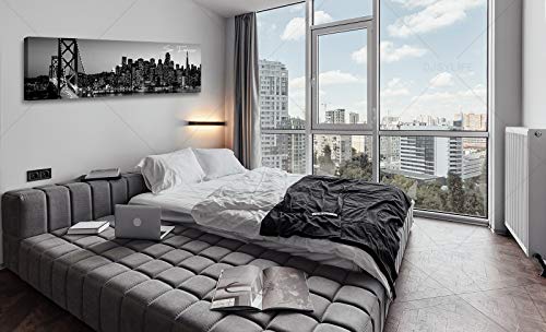 Image of DJSYLIFE San Francisco Wall Art Black and White Cityscape, 13.8 inchX47.3 inch