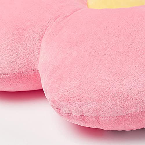 Flower Shaped Floor Pillow Seating Cushion 20" X 20", Tufted Lounging Pillow Pouf For Kids & Adults Seat Cushion For Bed Room, Reading Nook, Game Playing, Watching Tv (Medium, Pink) #TOP3