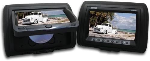 Absolute DPH-980PKGB 9.5-Inch Headrest Pillow Monitor with DVD Player USB/SD/MMC Ready, Pair (Black)