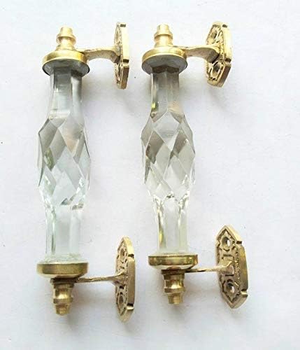 Robin Export Handle Designer Crystal Cut Glass Door Handle Puller Vintage Antique Style Brass White Color for Home Decoration - (White, Set of 2-18cm) (B091TLZQKW) Amazon Price History, Amazon Price Tracker