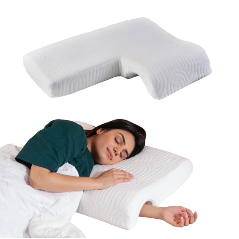 The White Willow Memory Foam Couple Hug Arm Hand Pressure Love Pillow for Sleeping for Husband & Wife Perfect (25.5 x 18W x 4.5) White