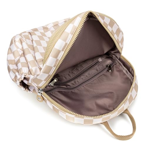 Image of Pealwel Mini Backpack Purse for Women,Small Nylon backpacks for Ladies Backpacks Women Anti Theft Travel Bag (White&Square)