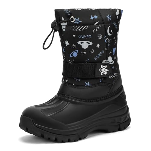 Best Snow Boots for Toddlers: Keep Little Feet Warm & Dry 12 koppu Boys Girls Snow Boots Kids' Waterproof Snow Boots for Winter Slip Resistant Cold Weather Shoes(Toddle 8) Space Black