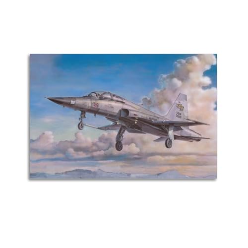 Affiche avion de chasse F-5A pour remplacer un mur vide peinture decorative toile salon