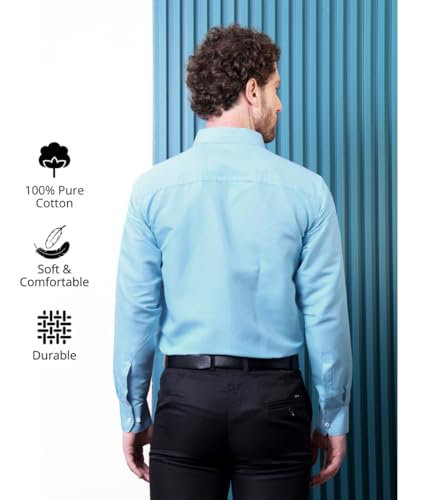 Image of CONTRARY Men's Pure Cotton Solid Stylish Casual & Formal Wear Shirt | Stylish Regular Fit Full Sleeve Comfortable Office Party Trendy Shirt - Multi Color