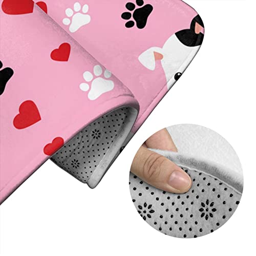 DIRYKILP Badematte + Konturmatte + Toilettendeckelbezug, Süße Cartoon Katzen und Hunde 3 Stück Badematte Set, mit Anti-Rutsch-Klebeboden – Bild 6