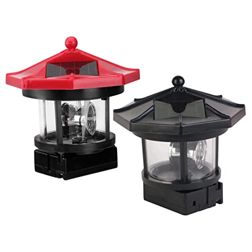 FUNOMOCYA Lar Lighthouse Rotating Light Led Garden Solar Lamp Waterproof Outdoor Decorative Light