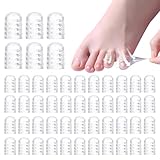 Silicone Anti-Friction Toe Protector, Gel Toe Protectors Breathable Toe Covers, Little Toe Protectors Caps Guards for Men Women, Soft Clear Toe Sleeves for Corns, Blisters, Pain Relief (50Pcs)