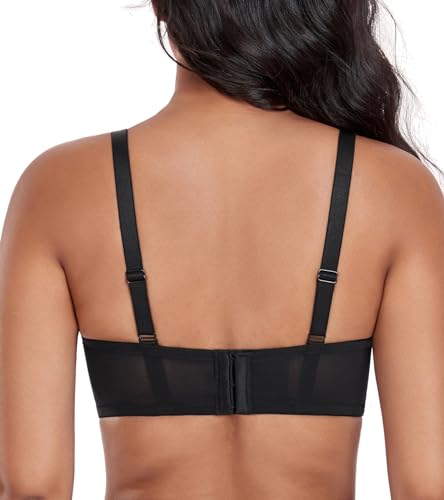 DotVol Women's Plus Size See Through Sexy Lace Bra with Strappy Underwire Everyday Bra2