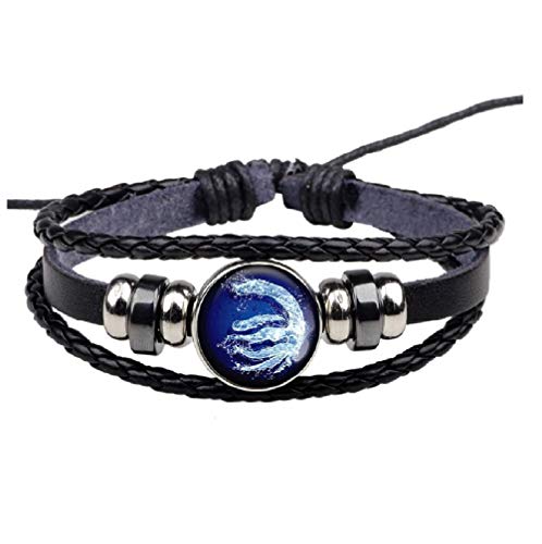 TAOCUTO Store - Avatar The Last Airbender Fire Nation Logo Black Leather Bracelet Anime Jewelry Aang Prince Zuko Cosplay Accessories (NO.2)