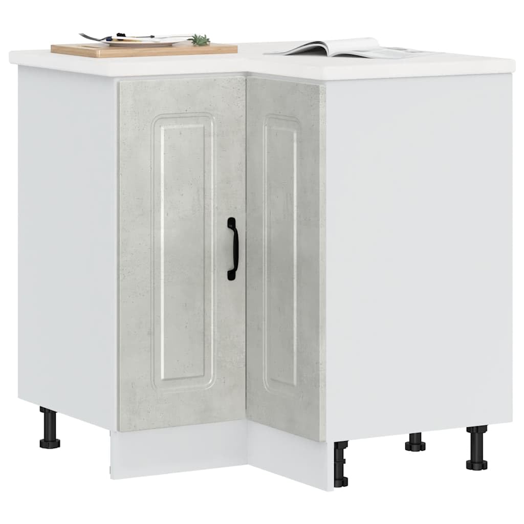Myheimly Kitchen Cupboard, Küche Schrank, Kuechenschrank, Schrank Für Küche, Küchen Schrank, Hängeschrankm,Holzwerkstoff Küche Schrank,Betongrau,Corner Cabinet,75.5 x 75.5 x 81.5 cm