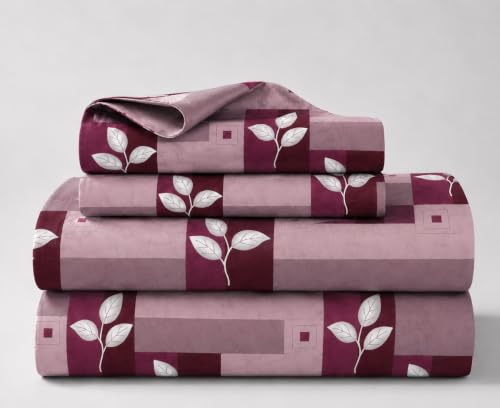 Image of Super King Size Bedsheet, 108X120 Inch, 10 Feet Bedsheet, 240 TC Soft Rich Glace Cotton Fabric, XXXL Size with 2 Pillow Covers (Dark Pink)
