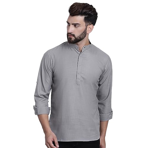 Sojanya (Since 1958 Men'S Cotton Blend Solid Only Short Kurta