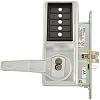 Kaba Simplex 8100 Series Metal Left Handed Mechanical Pushbutton Mortise Lock with Lever, Combination Entry, Key Override, Passage, Lockout, IC Best and Equivalents 6 or 7 Pin Length, Core Not Included, Satin Chrome Finish