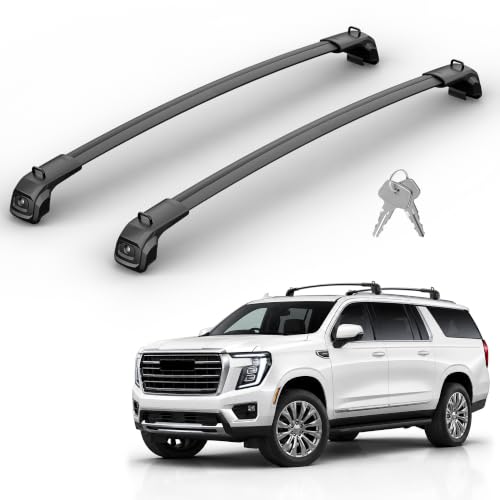 Image of 360Lbs Roof Rack Cross Bars Compatible with 2021-2026 Chevy Suburban & Tahoe,GMC Yukon XL,Cadillac Escalade ESV, Heavy Duty Aluminum Roof Rails Crossbars Rooftop Luggage Racks Cargo Carrier