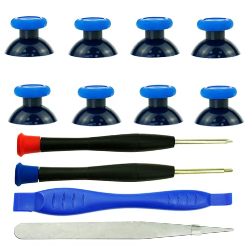 Image of 8PCS Replacement Thumbstick for Xbox Series X /S Controller, Analog Joysticks Repair Kit for Xbox one S /X /Elite Controller, Custom Thumb Sticks Parts for Xbox Core Controller (Black-Blue)