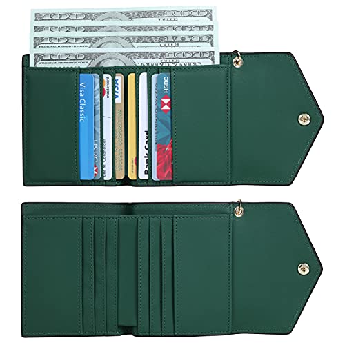 Gostwo Women's Small Wallet Rfid Blocking Wallet Change Pouch Credit Card Holder Mini Bifold Purse(Green) #TOP1