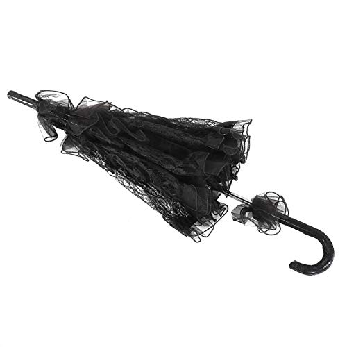 Wedding Lace Umbrella, Bridal Umbrella, Elegant And Stylish For Photo Booth Props(Black) #TOP3