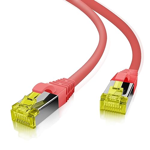 helos GRS zertifiziertes Cat 6a câble patch avec Cat 7 Rohkabel TPE rouge 7,5 m