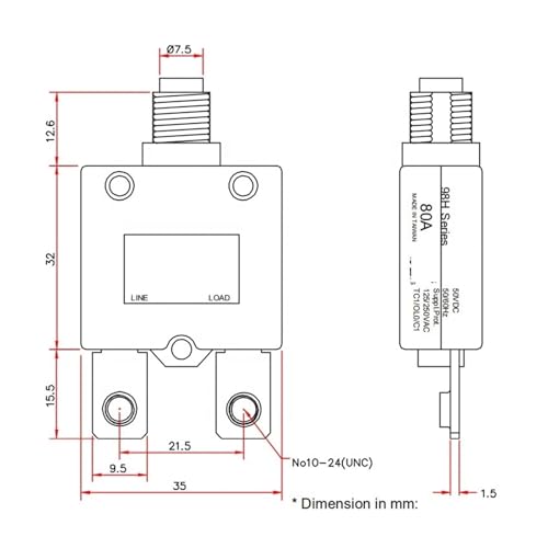 Interruptores térmicos autorregulables 40-80A de protección electrónica 5