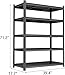 Notmise Metal Garage Shelving Unit, Heavy Duty Adjustable Storage Shelves, Steel Shelving, 3000 lbs Capacity Shelves for Heavy Tools and Equipment, 5 Tier, 39.4