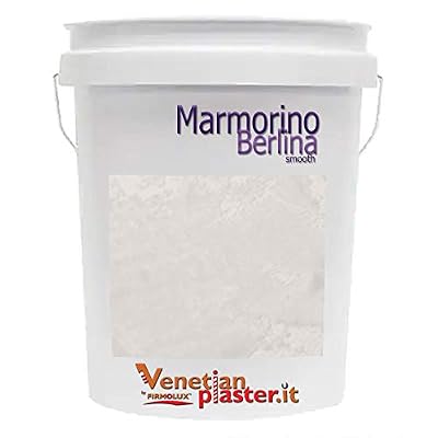 FirmoLux Marmorino Berlina Authentic Venetian Plaster | Smooth Plaster | Made in Italy from Lime & Marble | Gray-Blue Colors (14) | Color: SW7021 Simple White