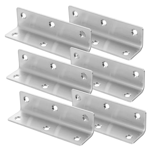 KICHOUSE 6 Pack Metal l Shaped Brackets Strong Furniture Joints for Cabinets Tables Doors Windows Beds Decorative