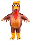 Aotiooy Inflatable Turkey Costume for Adult, Funny Full Body Turkey Blow up Suit for Thanksgiving Halloween Cosplay Party Men Women