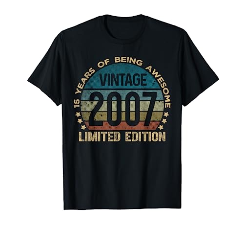 16th Birthday 16 Year Old Limited Edition Gifts Vintage 2007 T-Shirt