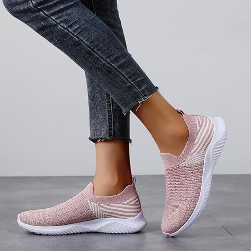 Womens Slip on Walking Shoes Comfort Lightweight Breathable Sock Shoe Mesh Casual Fashion Tennis Running Sneakers (8)3