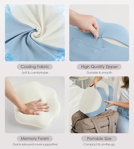 Pregnancy Pillows for Sleeping, Memory Foam Maternity Pillow Support for Back Belly HIPS, Adjustable Travel Wedge Pillow for Pregnant Women, Side Sleeping Pregnant Pillows with Cooling Pillowcase - Thumbnail 7