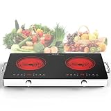 VBGK Electric Cooktop,120V 2400W Electric Stove Top with Knob Control,9 Power Levels, Kids Lock & Ti