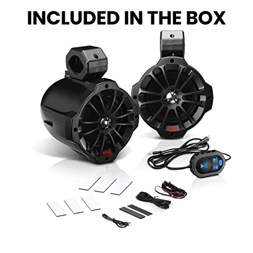 Image of BOSS Audio Systems B62ABT ATV UTV Marine Weatherproof Waketower System - Amplified, 6.5 Inch Stereo Speakers, Full Range, 2 Way, Tweeters, Bluetooth, IPX5 Rated, Sold in Pairs, for Boat, Wake Tower